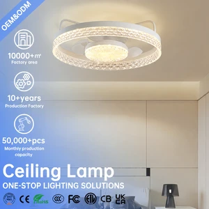 Modern Ceiling Fan with Light Flush Mount LED Ceiling Light Invisible Ceiling Fan Lamp for Bedroom Living Room Smart Remote OEM