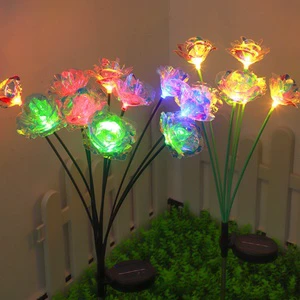 Longtian Solar Crystal Rose Garden & Road Lamp Waterproof Decorative Outdoor Lighting with IP55 Rating