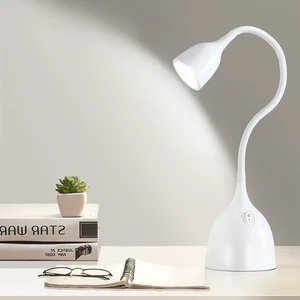 LED Desk Lamp Office Home Modern Simple Eye-Caring Stepless Dimming Adjustable Flexible AC E26 ABS Metal Cone Touch Control