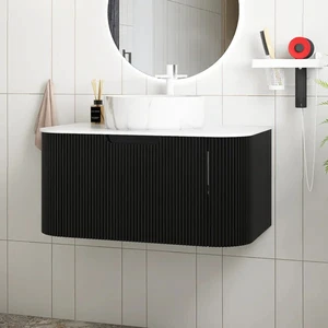 Modern Solid Wood Sink Cabinet Personalized Design Wall-mounted Bathroom Cabinet For Residential Washroom