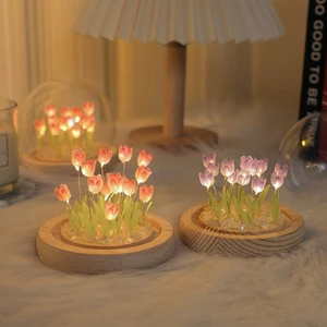 Kanglong Mini Tulip 10/13/16pcs Handmade DIY Material Home Finished Product Gift Decoration Night Light