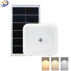 Solar Powered LED IP65 Waterproof ABS CE Certified Dimmable Porch Ceiling Light with Remote Control 100W Outdoor Garden