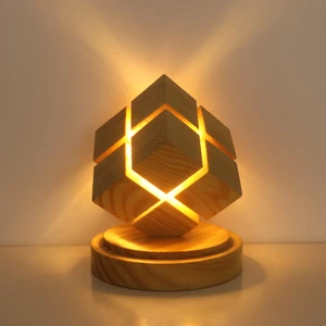 New Cube Home Lamp Decoration Sleep Light Wooden Table Desk Lamp Lamp Night Light Led Lamps For Bedroom