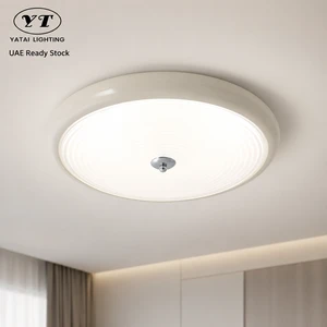Modern Flush Mount Led Ceiling Light Iron Glass Shade Remote Dimmable Tri Color For Home Decoration Bedroom Living Room