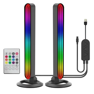 Joystar 2 Pack Modern Music Sync RGB IC LED Light Bars Remote 16 Million Colors Changing Atmosphere Desk Gaming Lamp Bedroom