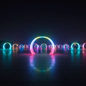 Durable IP65 Waterproof Wedding Decoration Halloween Christmas Landscape Glow Tunnel Remote Control Lights for Outdoor Use