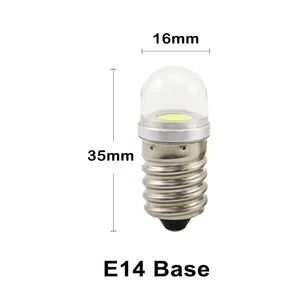 E14 LED Bulb Mini 1W 6V-60VAC/DC Solar Dimmable for Small Devices Screw-type Equipment Aluminum Base Power System Off Grid