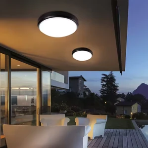 Modern 40W Black IP54 Waterproof Damp Proof LED Ceiling Lights/Bulkhead Light Round for Garden Corridor Bathroom