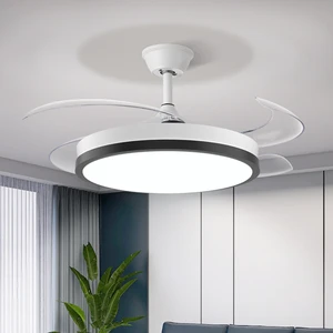 High Quality Wholesale 36 Inch Ceiling Fan Light with DC Motor 6-Speed Low Noise Dimmable LED 110V Remote Control Home Modern