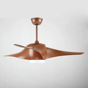 Traditional Luxury LED Ceiling Fan with Light Remote Control Stainless Steel Iron Wood Color for Living Room Bedroom