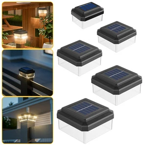 Pillar Light Security Outdoor Solar Garden Light Fence Embedded Wall Light Garden Landscaping Decorative LED Garden Column Light