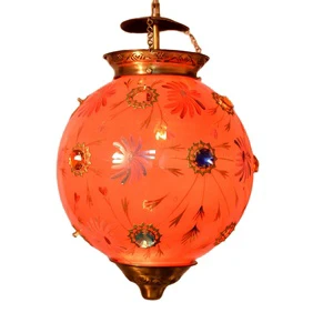 High Quality Red Glass Floral Ceiling Lamp Decorative Indoor Living Room Bedroom Hotel Modern Chandelier Light CL-88