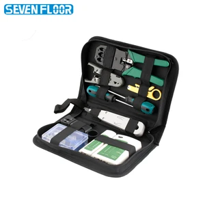 RJ45/12/11 Crimping Set Professional Network Tool Kit Wholesale Hand Tools for Maintenance Case Included
