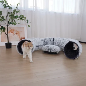 Manufacturer Wholesale Foldable Collapsible Plush Cat Tunnel