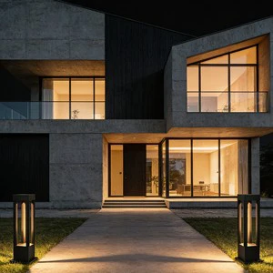 Modern IP65 Waterproof LED Lawn Lamp Aluminum Garden Bollard Pathway 120V-277V for Villa Hotel Outdoor Decorative Lighting