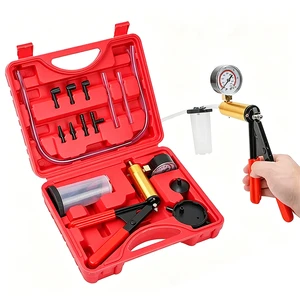 16PCS Universal Hand Vacuum Pump Brake Fluid Bleeder Kit For Automotive Brake And Clutch Service