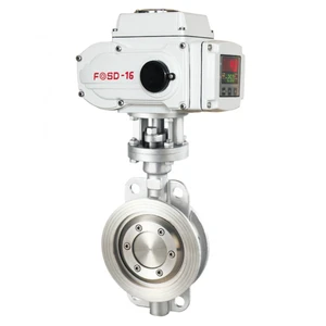 Stainless Steel 304 316 Wafer Type Electric Hard Seal butterfly Valve