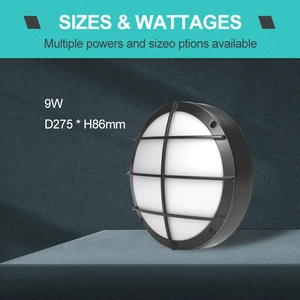 Recycled Aluminum Alloy Outdoor IP65 Waterproof Round Surface Ceiling Light 15W 20W 30W Dimmable Led Bulkhead Light for Patio