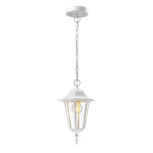 Outdoor Aluminum Pendant Light With Chandeliers & Pendant Lights Exterior Outdoor Ceiling Lighting With White Finish clear Glass