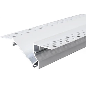 Plaster Drywall Recessed LED Aluminum Channel 6000 Series Anodized Finish European Standard For Wash Wall Light Bending Cutting