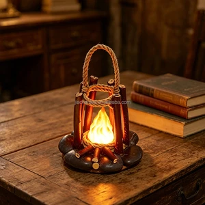 New Arrival Camping Lamps Rechargeable Night Light Stone Table Lamp Wooden Led Light Battery Bedside Lamp For Bedroom