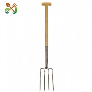 Factory Wholesale Digging Tool 4 Tines Stainless Steel Garden Hand Fork With T-Grip Hard Wood Handle For Landscaping