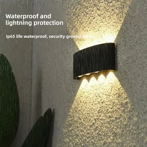 Aluminum LED Wall Washer Light Outdoor Waterproof 220V Home Use Courtyard Decorative Villa Corridor Double-Head Exterior Wall
