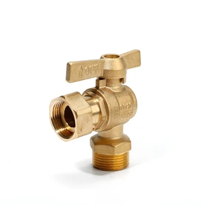 High Quality Cw617n With Swivel Nut Brass Angle Water Meter Valve With Swivel Nut 3/4