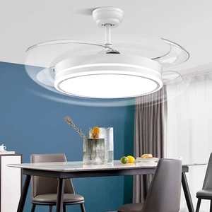 Hot Sale 42 Inch 72w Natural Wind Low Noise Living Room Remote Control 6 Speed Choice Invisible Ceiling Fan with Light
