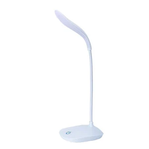 Portable USB LED Touch Desk Table Lamp White Shade Energy Saving for Bedroom Farmhouse Style PC Body Electric Power with Clock