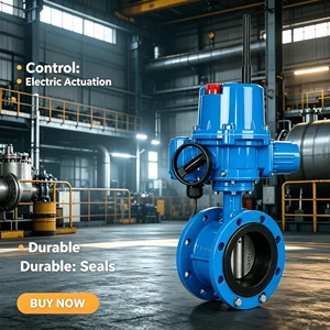 Multi Medium Adaptable Water Steam Oil Gas Corrosion Resistant Electric Actuator Flanged Butterfly Valve