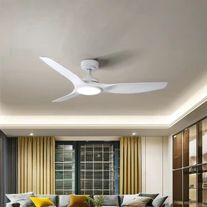 Modern Minimalist Decoration 52 Inch Ceiling Fan Light ABS 3 Blade Silent DC Motor Remote Control Fan Light LED