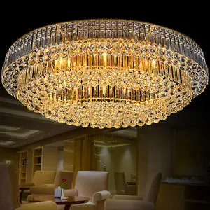 3 Layer Project Hotel Crystal Large Chandelier Led Modern Rounds K9 Crystal Ceiling Lights Luxury for Living Room