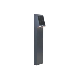 80CM Outdoor Waterproof IP65 Aluminum Garden Bollard Light LED Solar Lawn Lamp with Adjustable Lamp Head