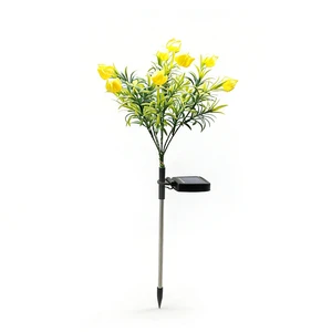 Solar-powered Gardenia Flower Lamp Outdoor LED Garden Decoration Lawn Light Spike Atmosphere Light