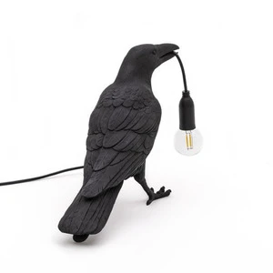 Cross-border Bestseller Auspicious Bird Table Lamp Wall Light American European Design White Resin Stylish Creative Bedroom