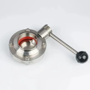 Hygienic Grade Dairy Food Stainless Steel 304 316 Sanitary Welded Manual TC Butterfly Valve