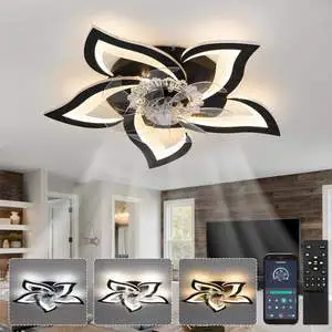 110V 220V Led Ceiling Fan With Remote Control for Living Room Ventilator Lamp Black Modern Light With Ceiling Light Fan