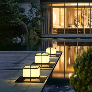 Outdoor Waterproof Stainless Steel Column Light Hardwired 3000K Garden Gate Post Light Pillar Lights