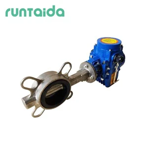 Pneumatic Wafer Butterfly Valve PTFE Rubber Seal Air Operated Valve For Water Treatment
