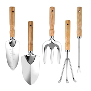 Set of 5 Decorative Garden Tool Kit with Anti-Skid Ergonomic Handles for Men and Women