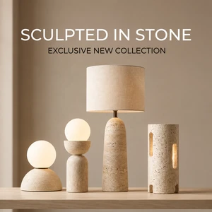 Travertine Table Lamp Solid Natural Stone Accent Desk Light For Modern Hotel Villa Living Room Decor