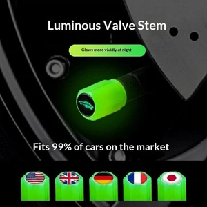 Universal Fluorescent Tire Valve Caps, Glow-in-the-Dark Covers For Cars, Bikes & Motorcycles