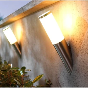 Ip44 Stainless Steel Slanted Cylinder Pc Pipe E27 Outside Outdoor Wall Light Fixtures Garden