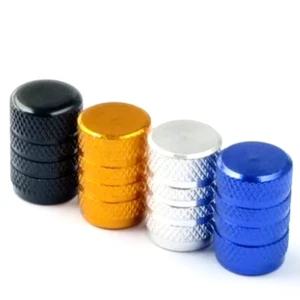 Wheelsky Universal Aluminium Alloy Tire Stem Valve Dust Caps Car Valve Caps for Cars and Motorcycles