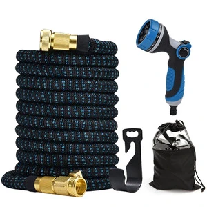75FT Expandable Garden Hose Pipe Lightweight Flexible Magic Water Hose With 8 Function Spray Gun