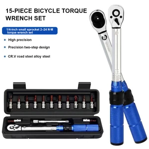 15-Piece High-Precision Preset Adjustable Torque Wrench Set with Hard Case OEM for Bicycle Maintenance