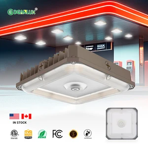 Waterproof IP65 AC120V-277V/347V ETL DLC Listed 120W 3500K-5000K 5-Year Warranty Motion Sensor Ra80 LED Canopy Light Fixtures