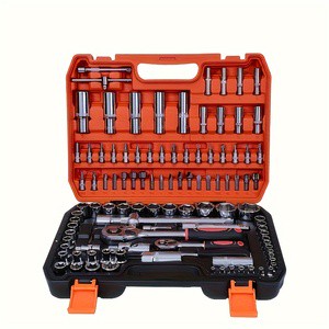 108-Piece Auto Repair Mechanic Tool Set Impact Sockets Ratchet Wrenches Screwdriver Bits Home Use Customizable OEM CR-V Material