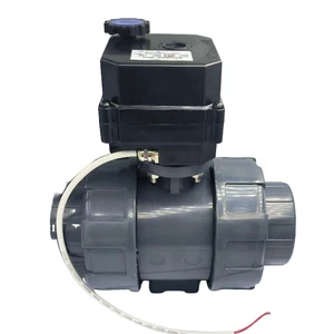 IP67 2 Inch Motorized Ball Valve Manufacturers Upvc Plastic Dn50 63mm 2 Way Electric Motorized Ball Valve 12v 110v 24v